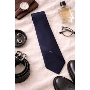 Botany 500 Men's Classic Interview Business Slim Neck Tie Silk Blend Navy Blue